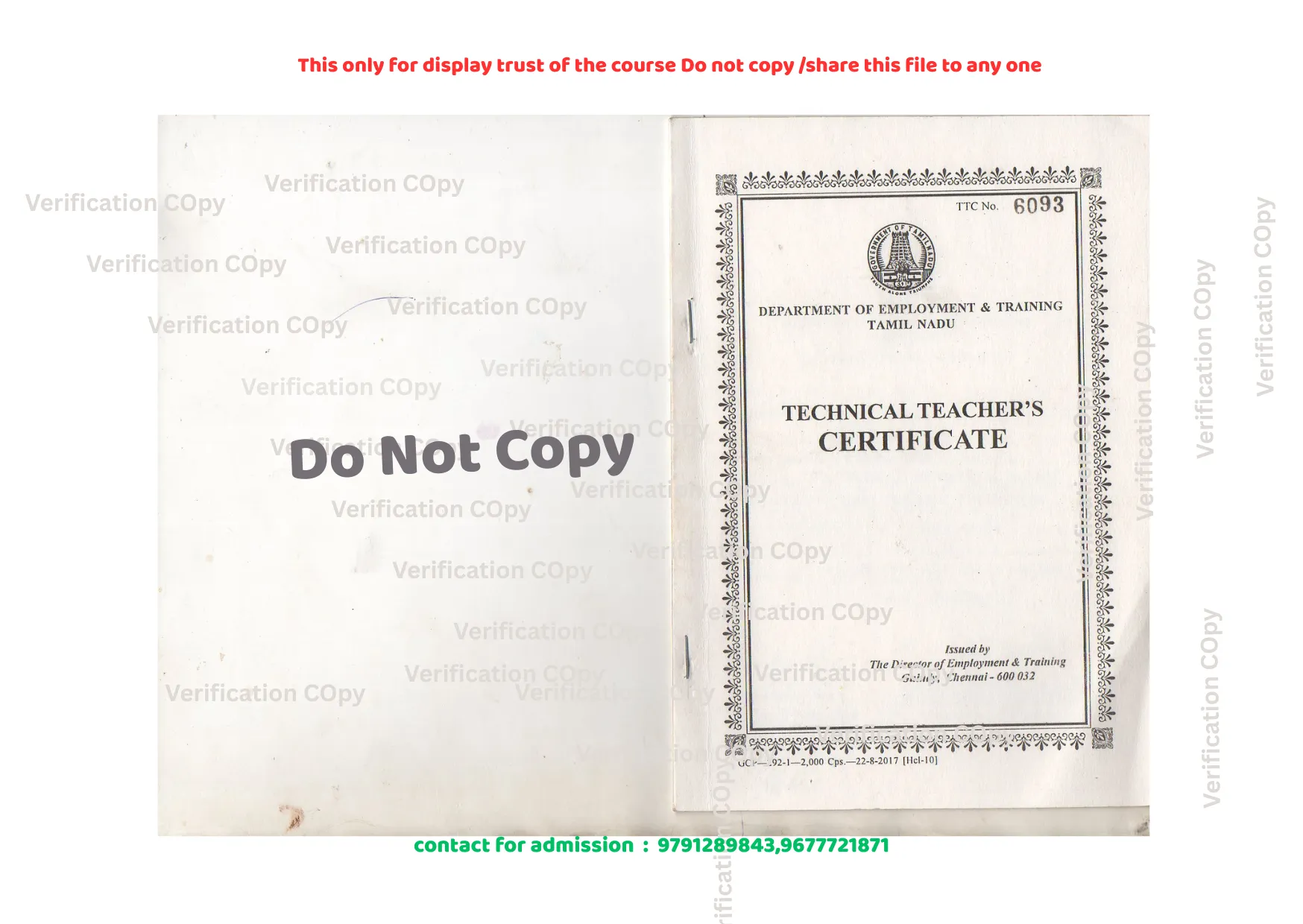 Certificate Page 1